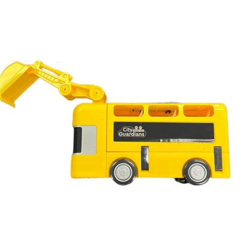 Excavator Theme Toy Bus with Excavator Arm, Interactive Kids Play Set with Realistic Steering Wheel Sound Effects and Storage Space for Kids Ages 3+ Yellow Excavator Theme Toy Bus with Excavator Arm, Interactive Kids Play Set with Realistic Steering Wheel Sound Effects and Storage Space for Kids Ages 3+ Yellow